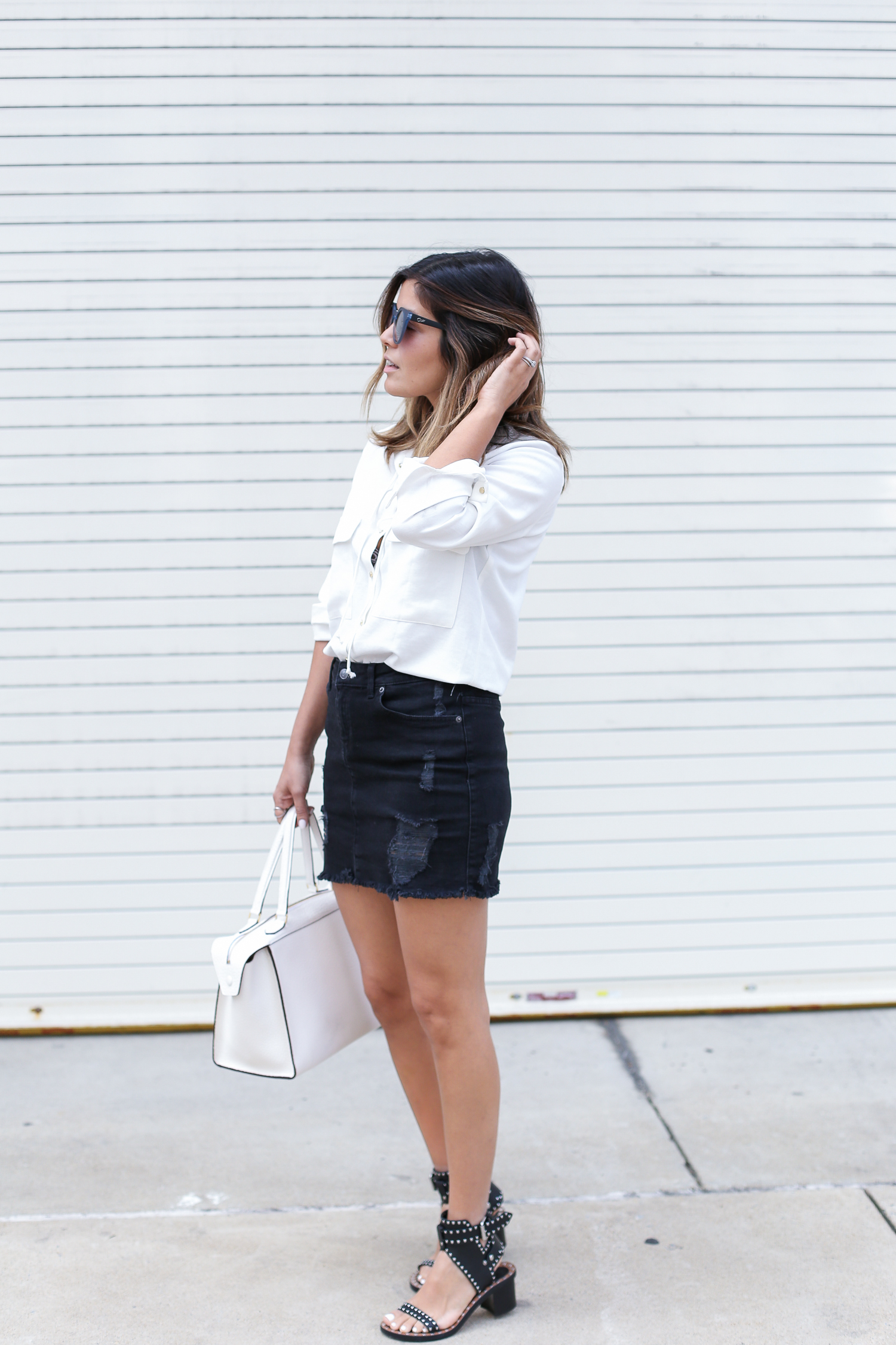 style MBA black skirt white top-38-2