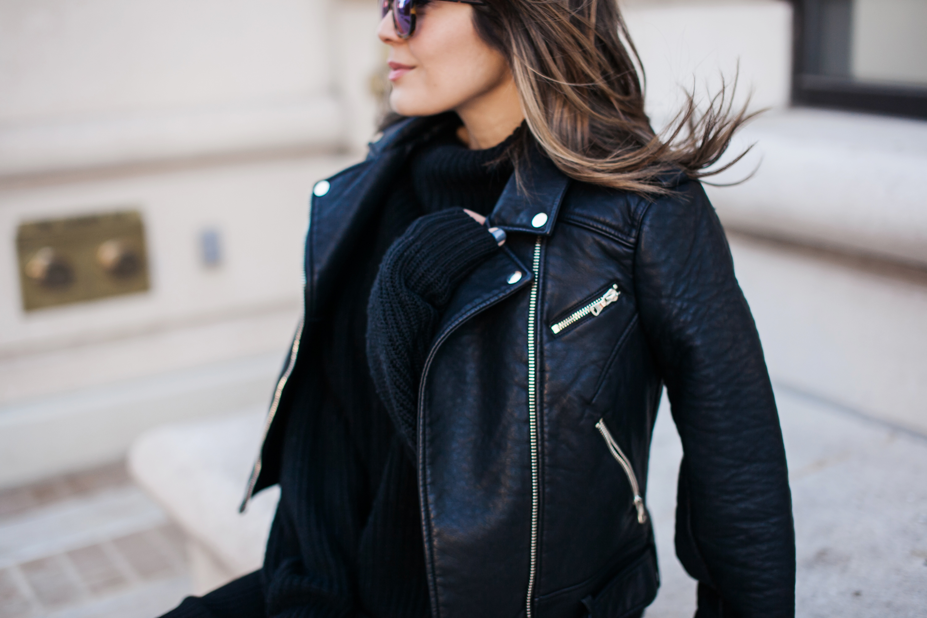 French Connection Leather Moto Jacket 