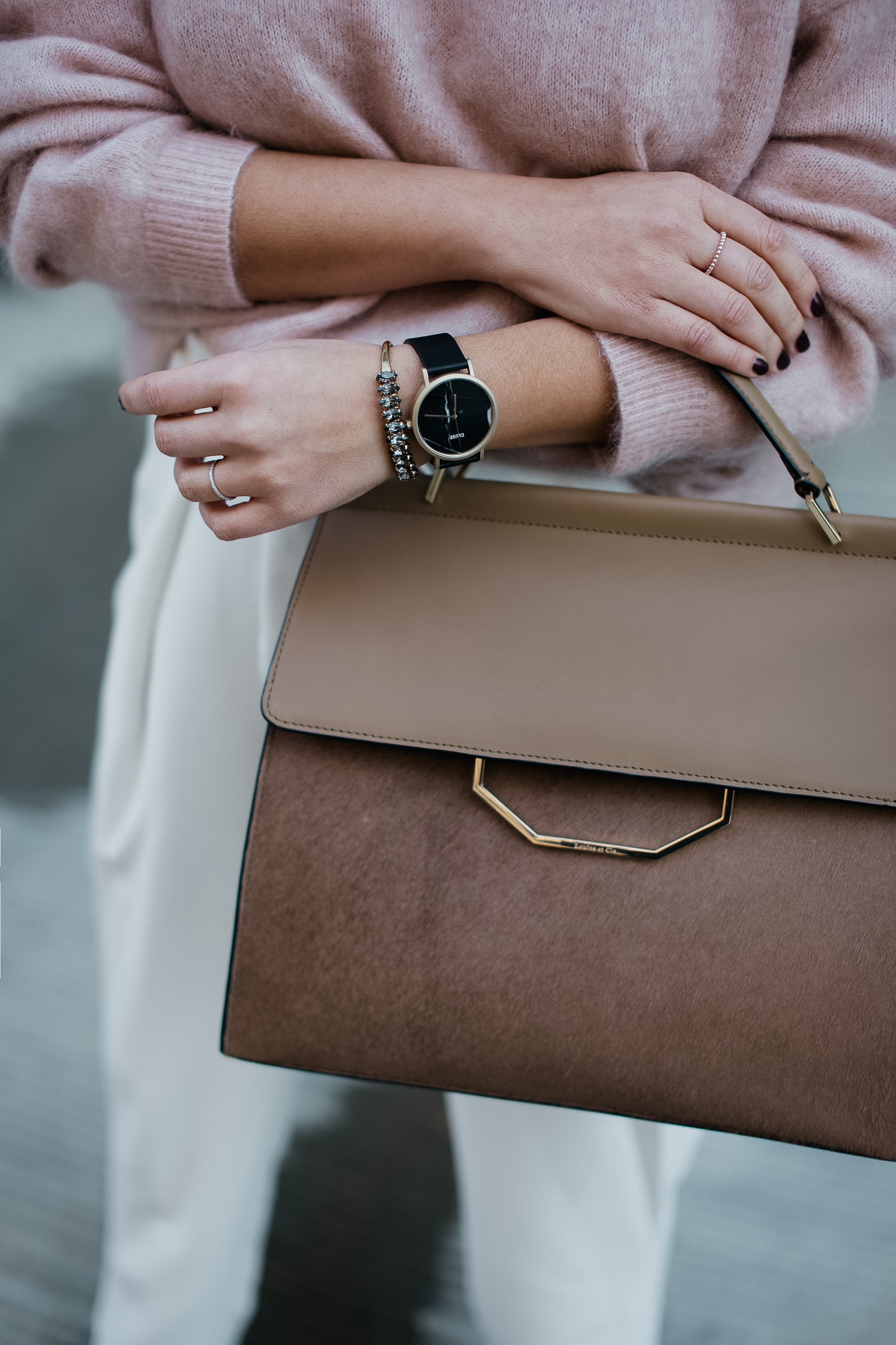 Style MBA wears Louise et Cie Towa Satchel and Cluse Watch