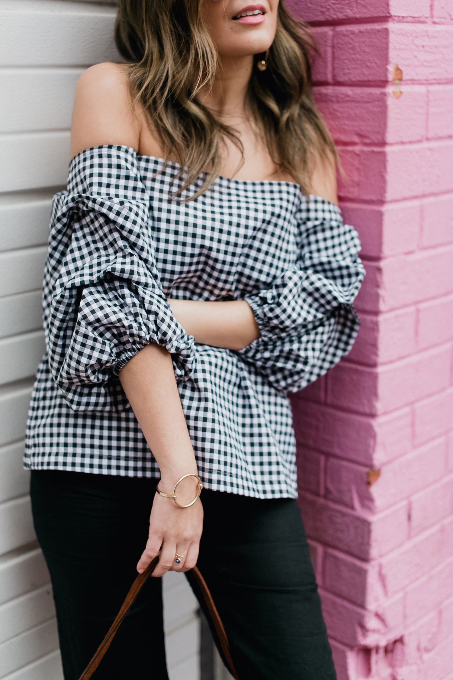 Style MBA Wears Wylie Grey Gingham Top 