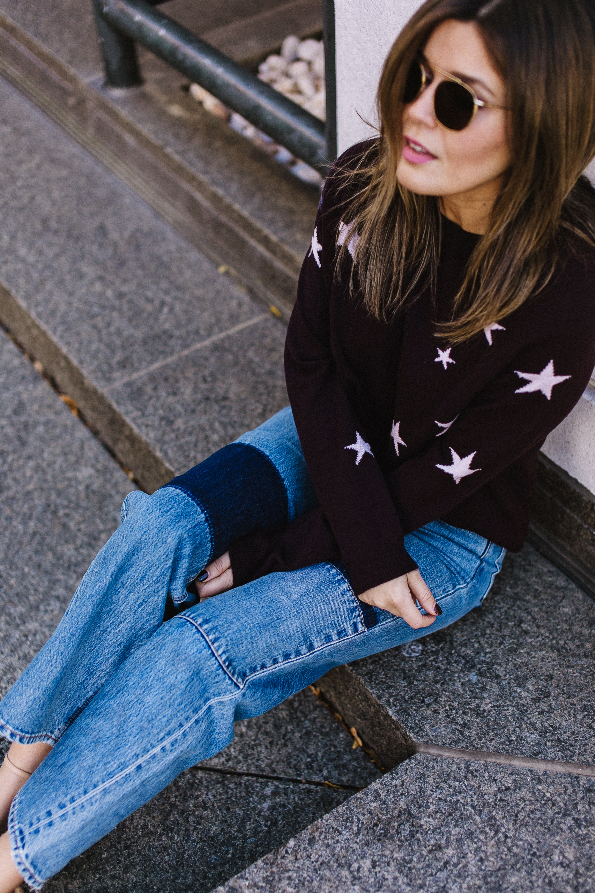 Style MBA Wears Chinti & Parker Star Sweater and Rebecca Taylor Patchwork Denim 